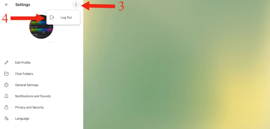 Cara Logout Telegram Web