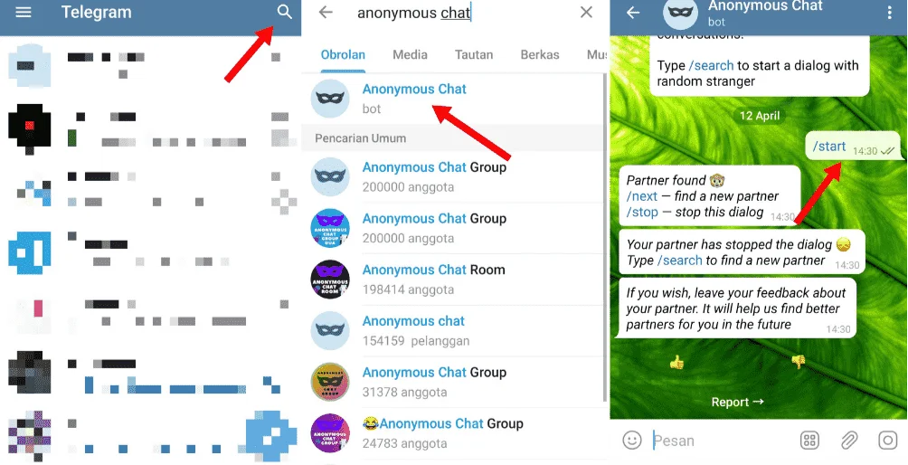 Cara Menggunakan Anonymous Chat Telegram