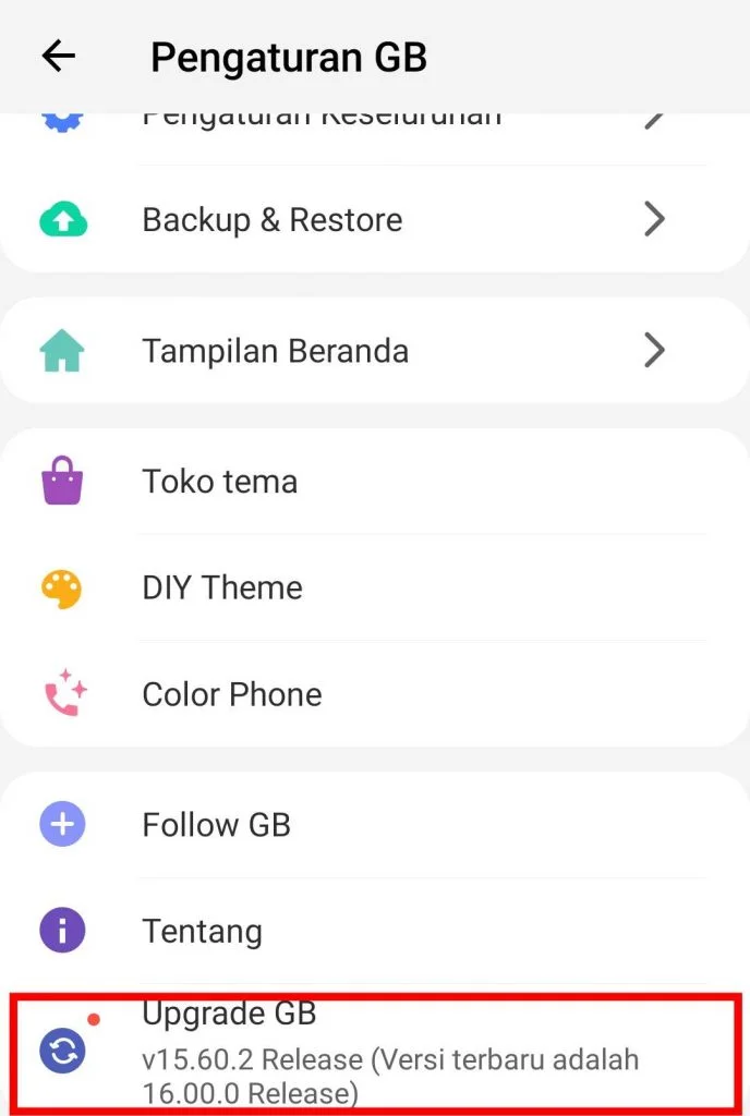 Cara Memperbarui GB Whatsapp