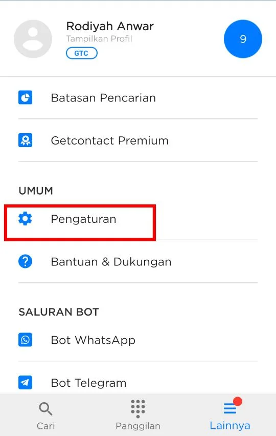 Cara Menghapus Akun Get Contact
