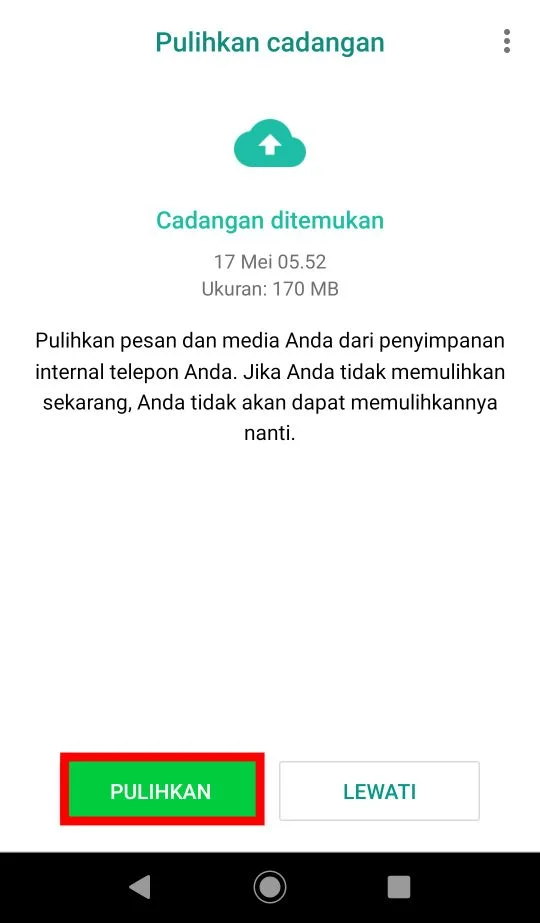 Cara Mengembalikan Chat Whatsapp