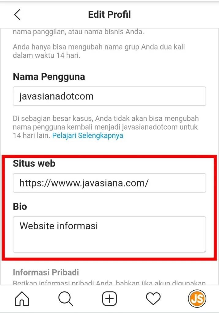 Cara Membuat Link Whatsapp di Bio Instagram