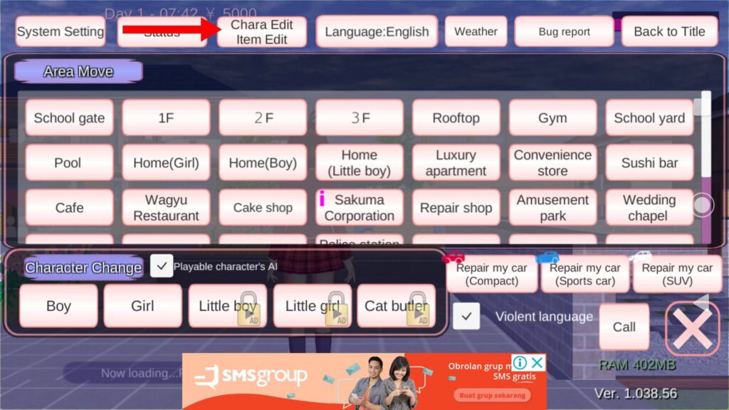 Cara Memasang ID di Sakura School Simulator