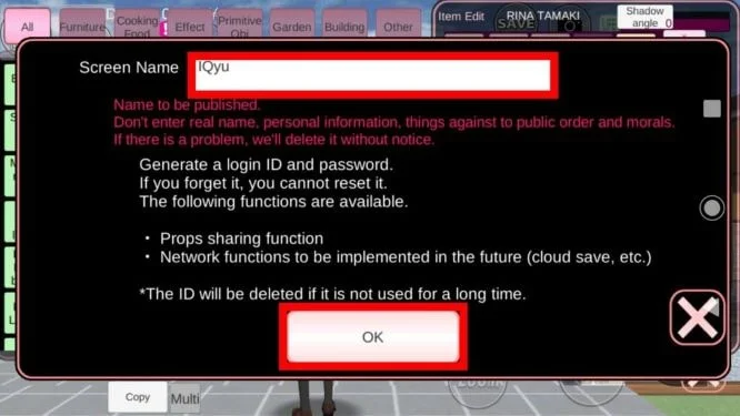 Cara Memunculkan ID di Sakura School Simulator