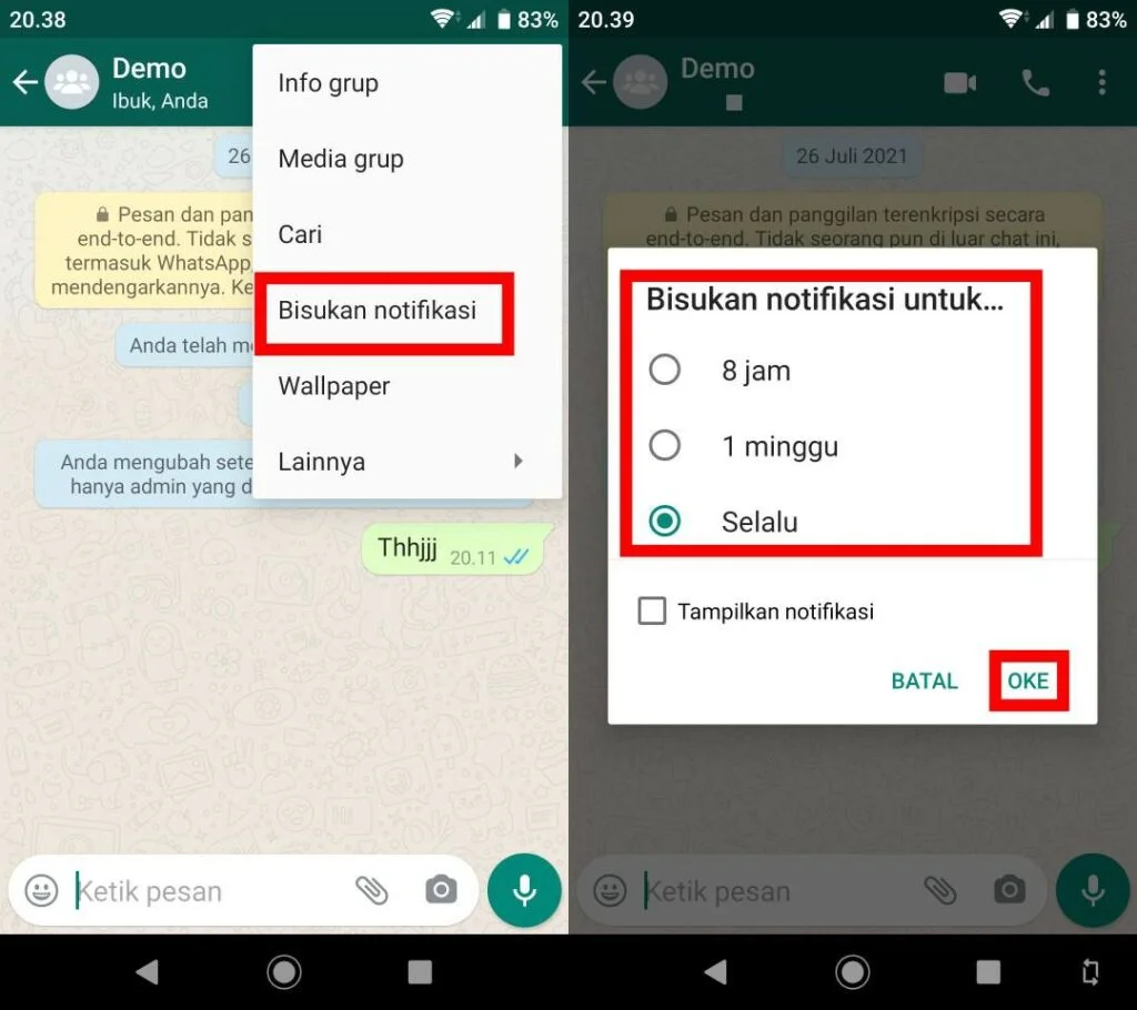 Cara Menyembunyikan Grup Whatsapp Dengan Mematikan Notifikasi