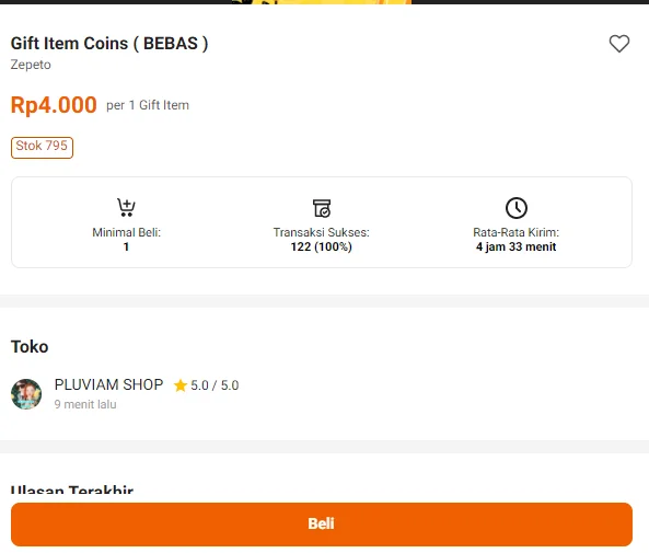 Cara Kirim Hadiah Koin di Zepeto