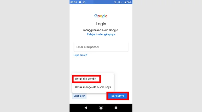 buat email dari hp langsung jadi