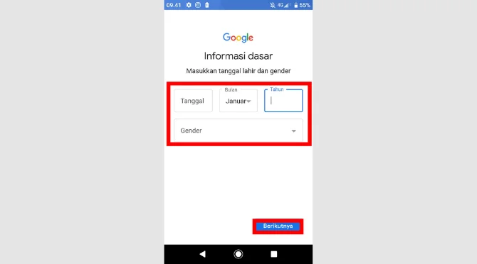 buat email dari hp langsung jadi