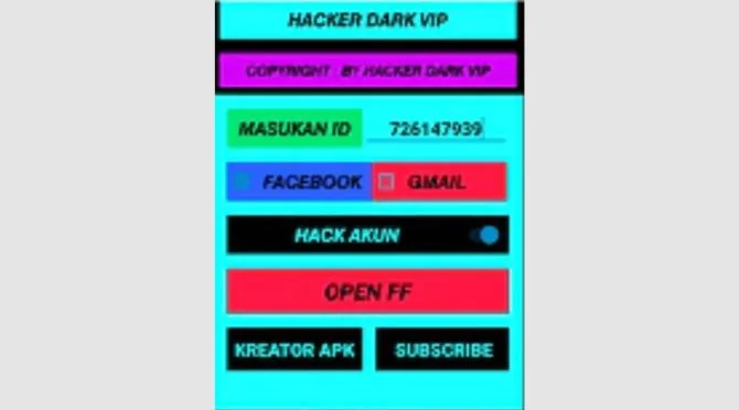 APK Hack Akun FF Dengan Salin ID