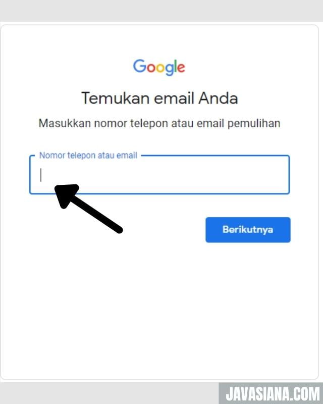 cara mencari email yang lupa