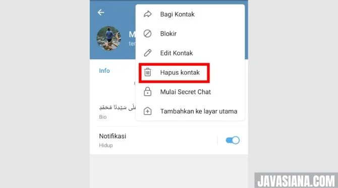 Cara Menghapus Kontak Telegram