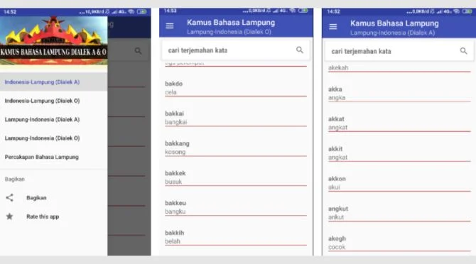 Aplikasi Translate Bahasa Lampung