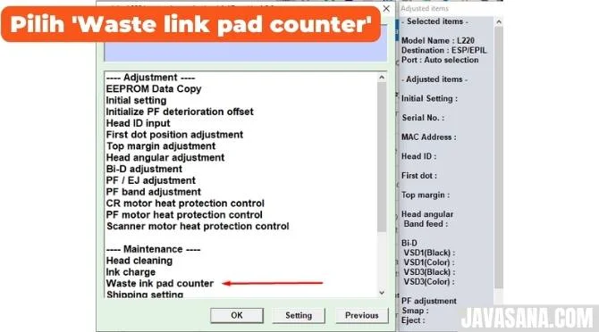 Resetter Epson L220