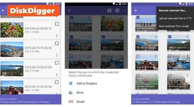 Aplikasi Mengembalikan Foto yang Terhapus DiskDigger