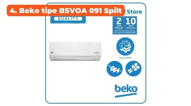 Merk AC Terbaik Beko tipe BSVOA 091 Spilt