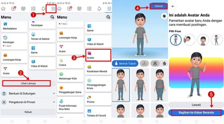 Cara Membuat Avatar di Facebook Lite