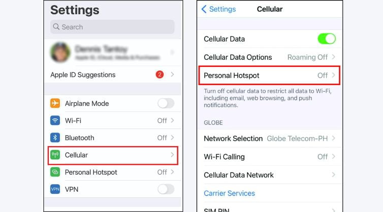 Cara Memunculkan Hotspot di iPhone