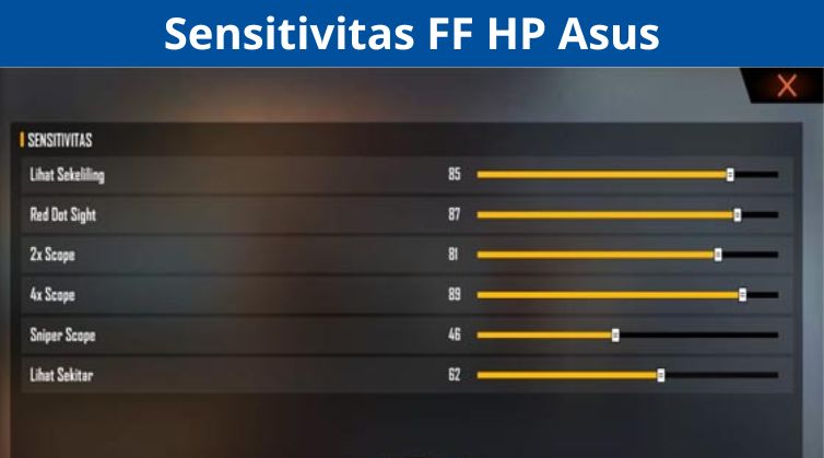 Sensitivitas FF HP Asus