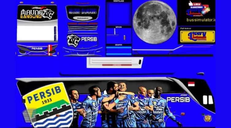 Livery Bussid Persib PNG